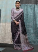 Pure Silk Crepe Black Traditional Wear Printed Saree